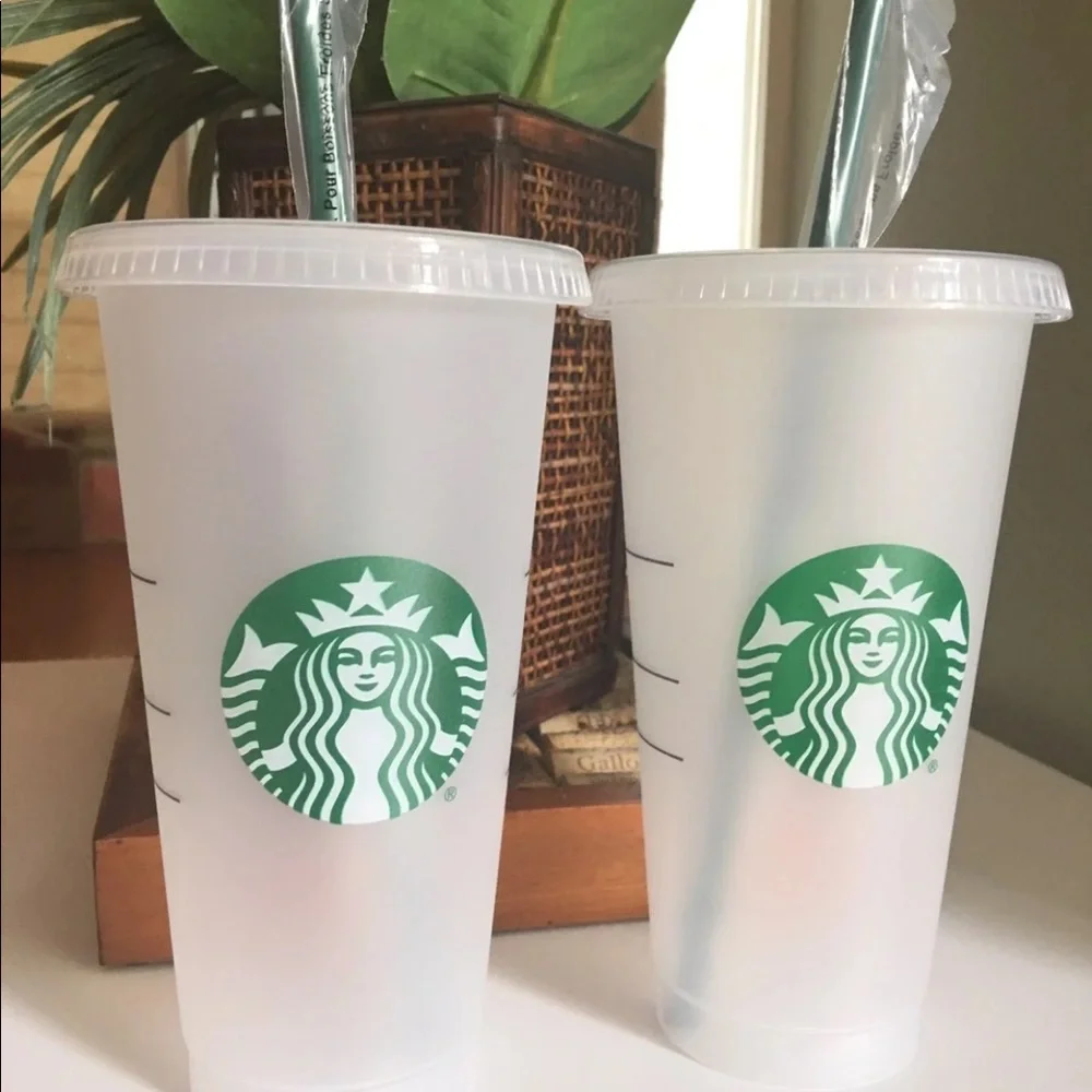 NWT Starbucks set of 2 Venti iced cups Christmas holiday gift coffee tea water